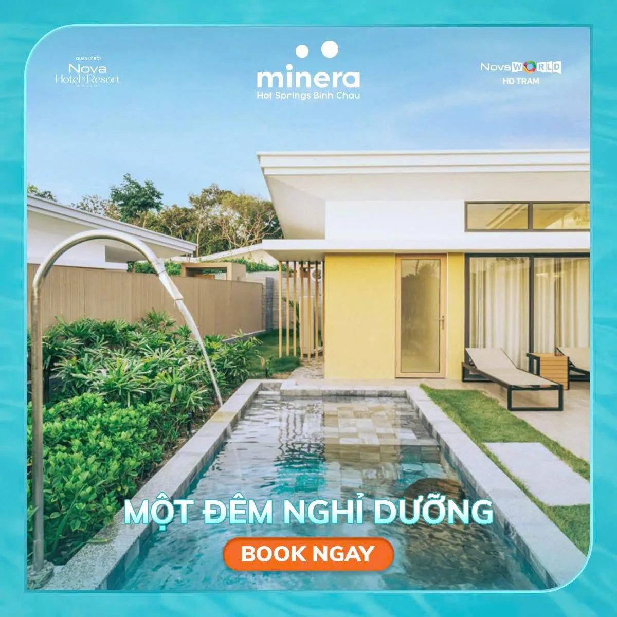 Phòng nghỉ có bể khoáng riêng tại Minera Bình Châu